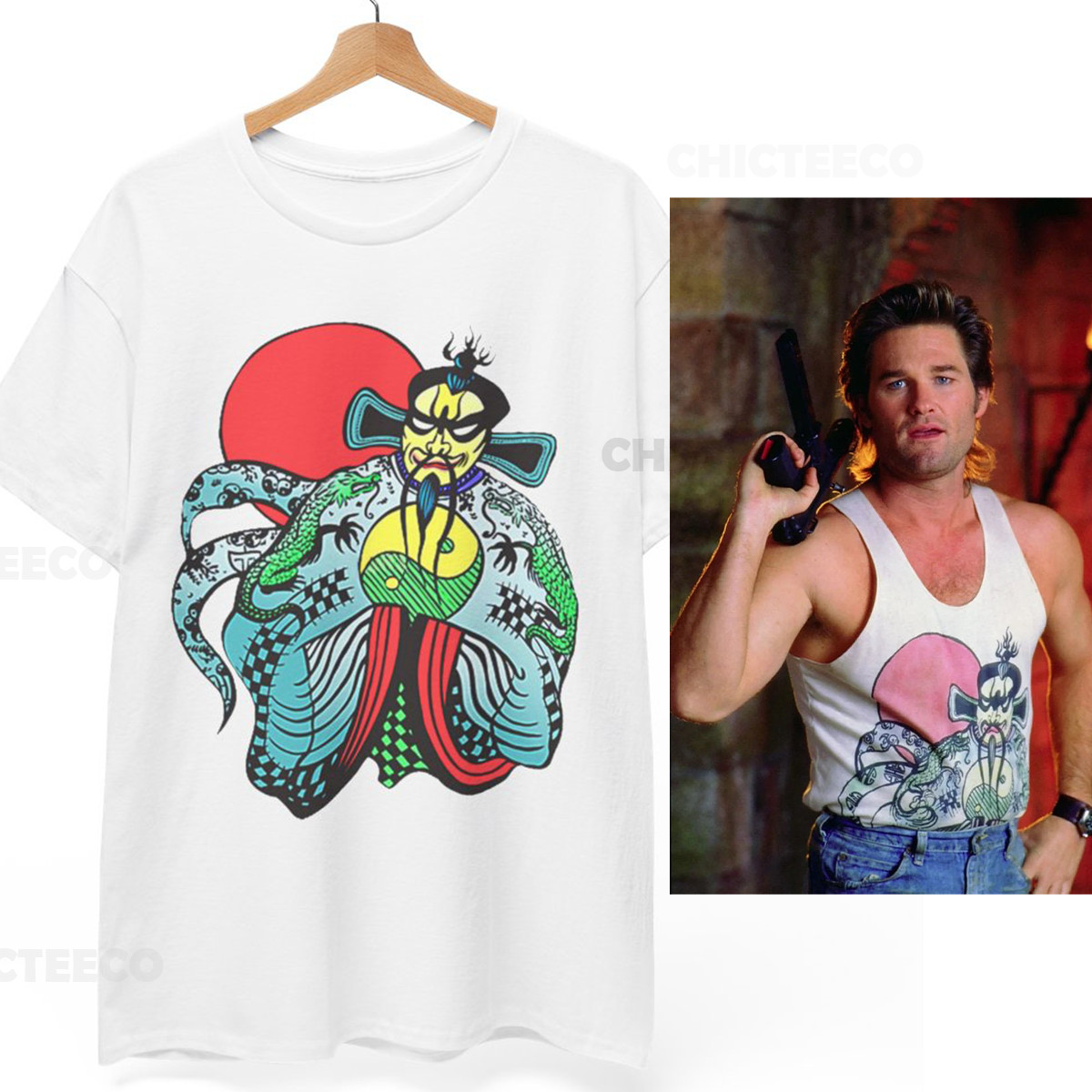 Big Trouble in Little China T-Shirt Jack Burton Fu Manchu Reality Glitch Unisex