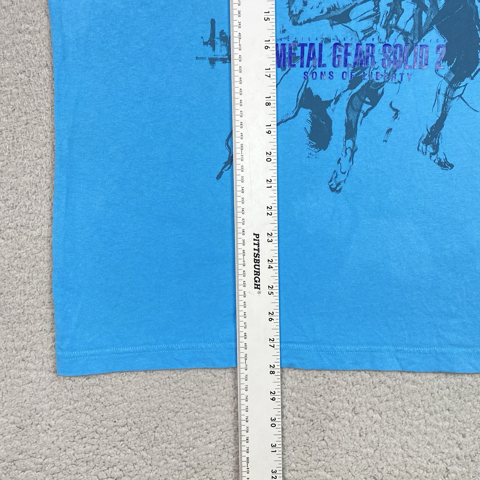 Uniqlo Metal Gear Solid 2 T Shirt Men’s Size L Blue Sons of Liberty *Flaws*