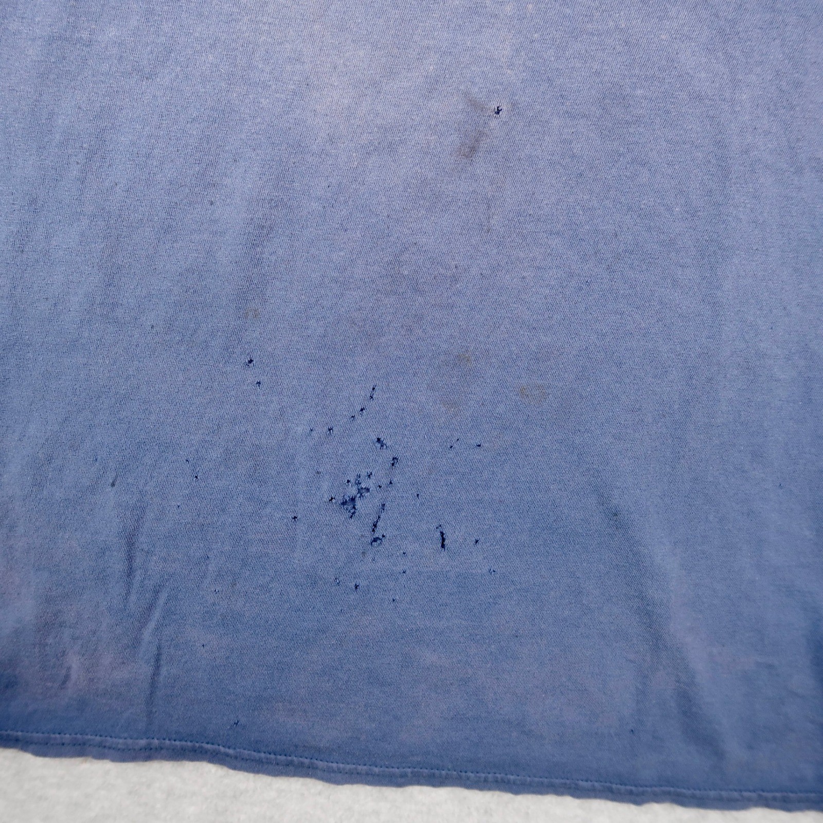 Distressed Pocket T-Shirt Mens Faded Blue Short Sleeve Crewneck 2XL