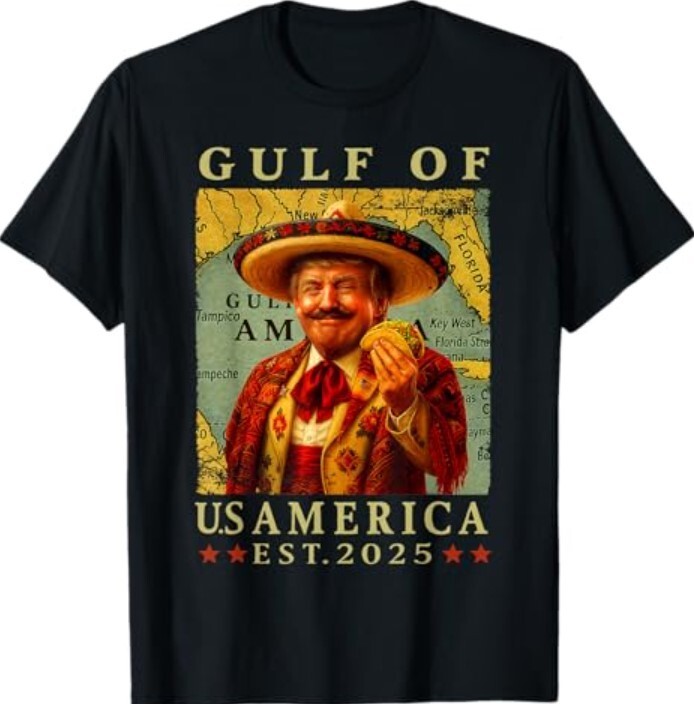 Retro Gulf Of USA America Mexico Trump Mexico Taco Funny T-Shirt