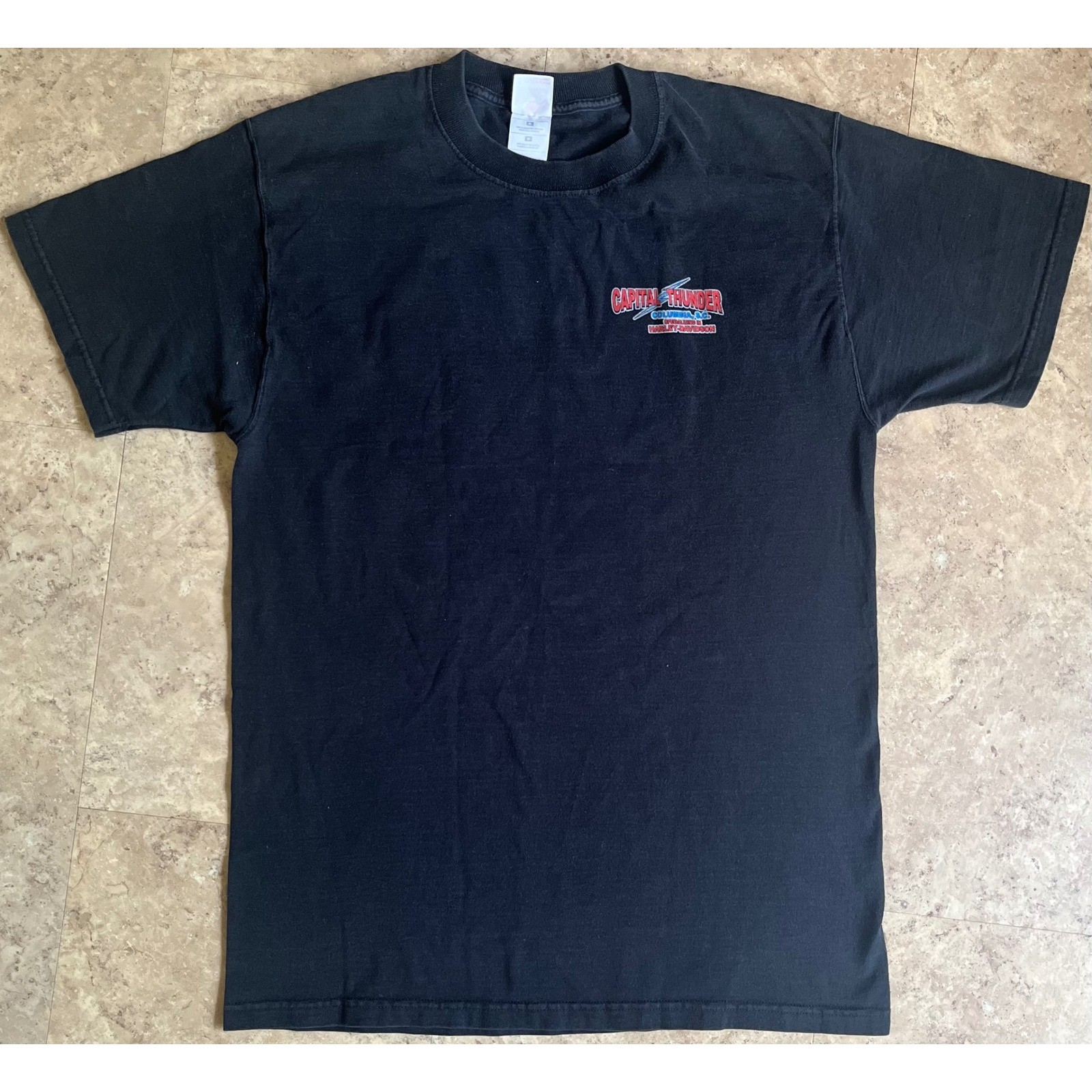 Harley-Davidson Capital Thunder Columbia SC T-Shirt Black 2001 Vintage Mens L