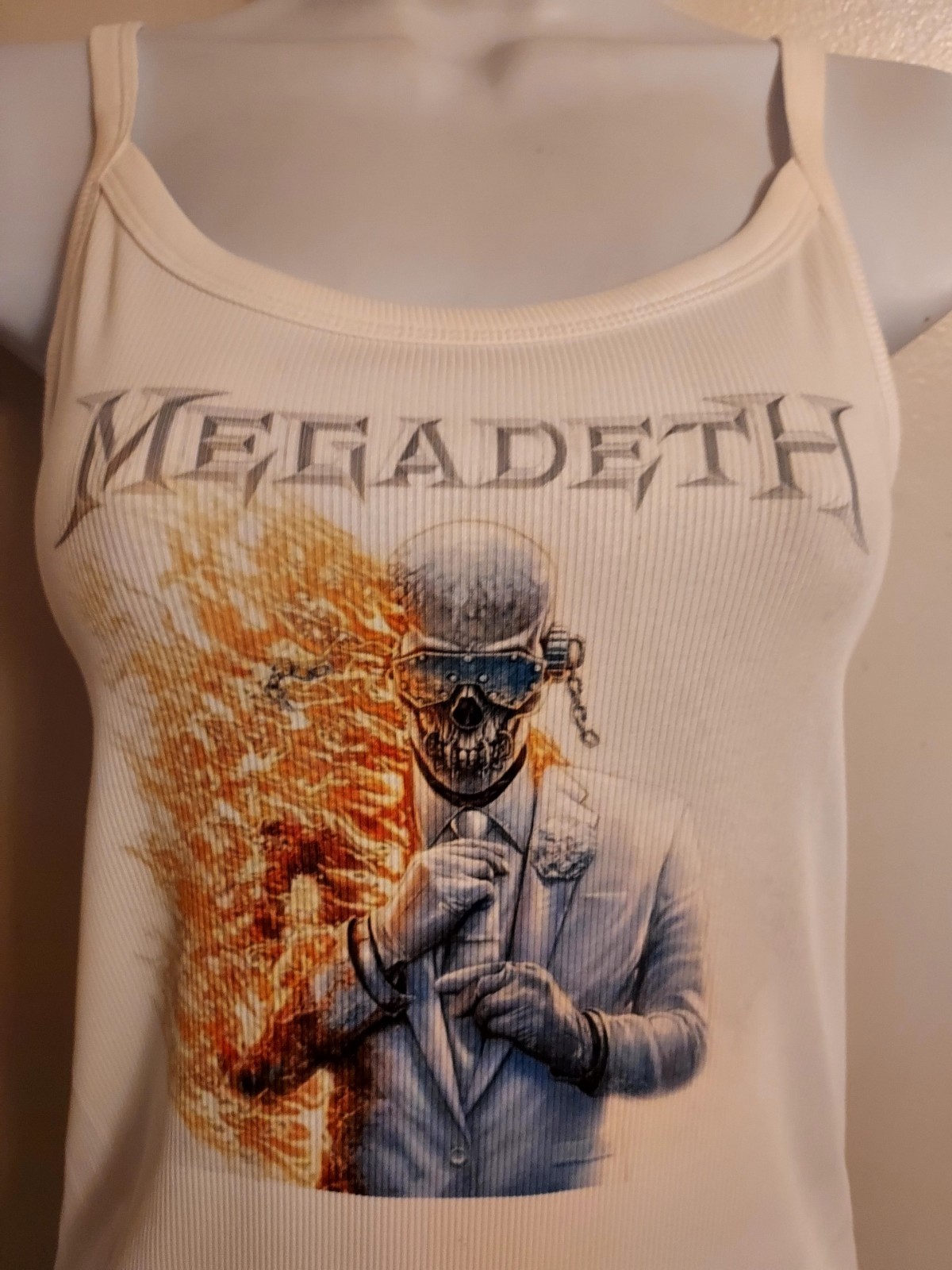 Megadeth tank top flames design Megadeth cropped tank top ribbed Megadeth Shirt