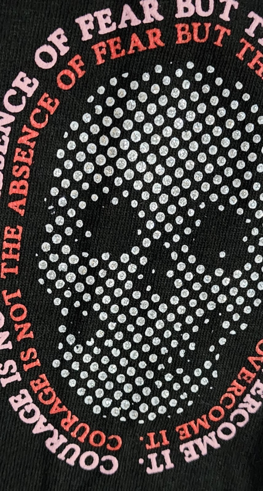 Launder T-Shirt Men’s Sz 3XL Studded Skull Bling Courage Overcome Fear Tee