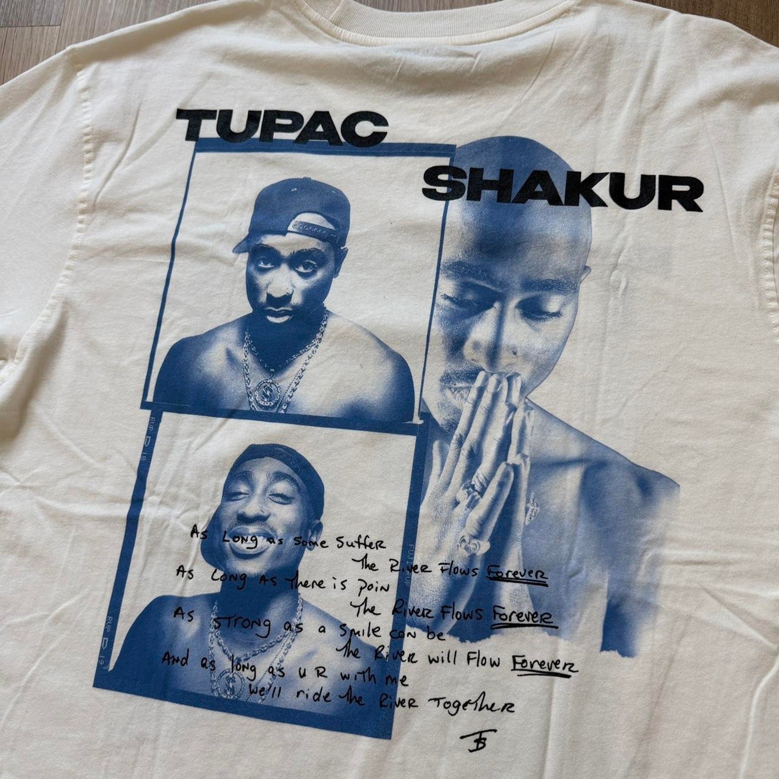 Old Navy Tupac Shakur Graphic T-Shirt Size L White Streetwear Rap Tee