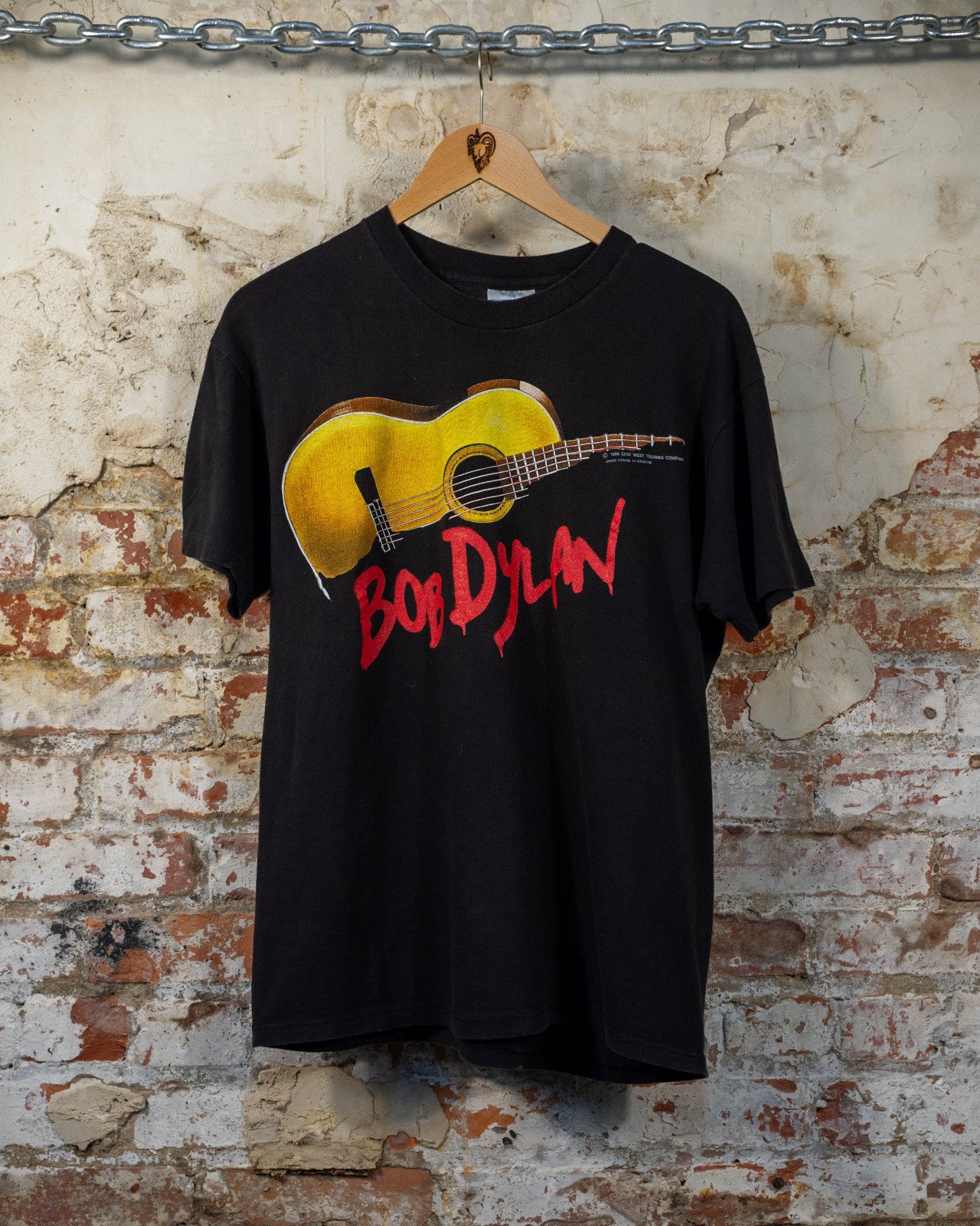 Vintage 1990 90S Bob Dylan Guitar Under The Red Sky Tour T-Shirt