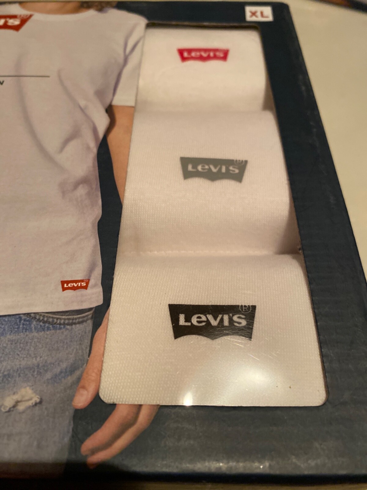 LEVI’S Men’s White 3Pack Crew Neck White T Shirts Premium Cotton Choose Size