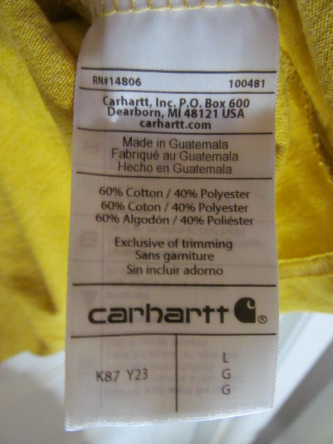 Carhartt Mens Loose Fit Heavyweight SS Pocket Tee, Yellow Size M,L,XL,2XL