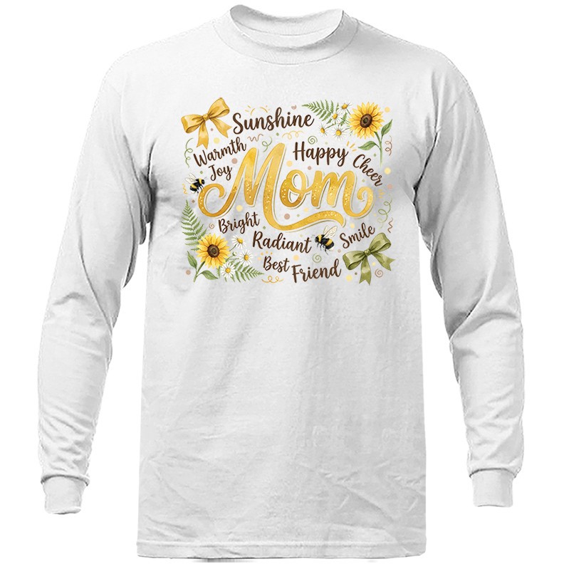 Happy Mom Sunflower Floral Mother’s Day Gift Unisex Long Sleeve