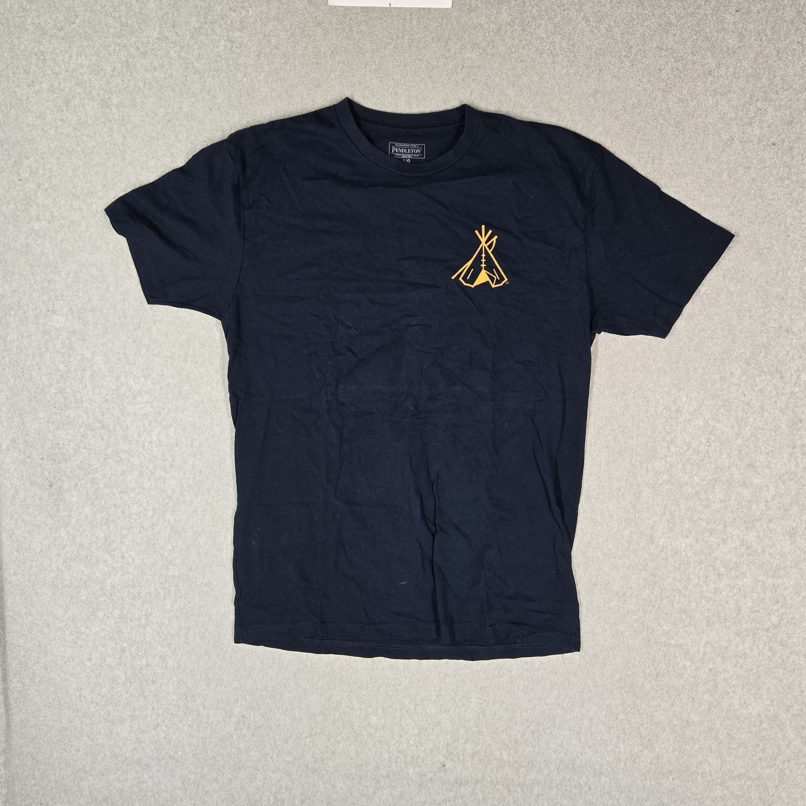 Pendleton Men Shirt L/G Navy Blue Graphic Tee Short Sleeve Print