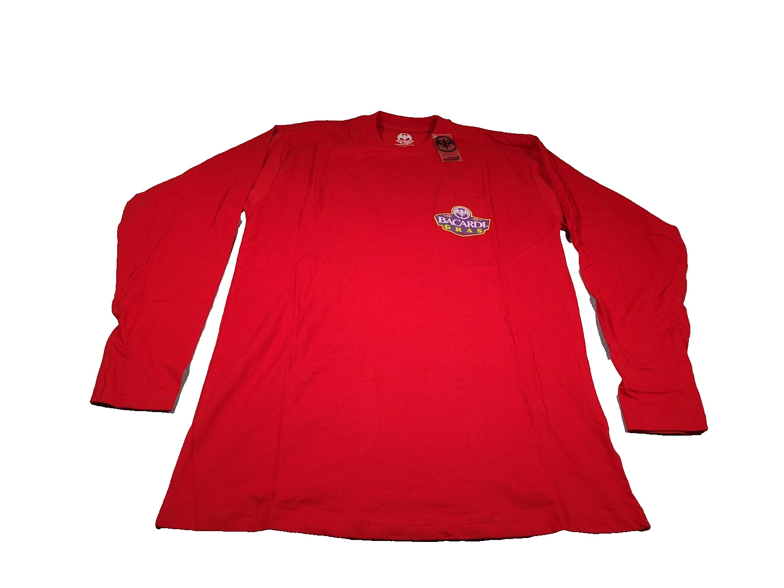 Bacardi Rum Shirt Mens Large Red Lift Em High Bat Logo Mardi Gras NEW