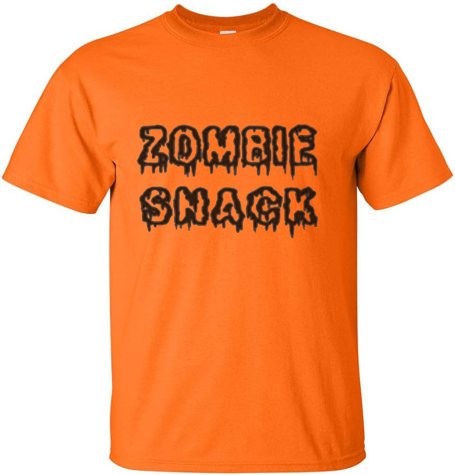 Funny Zombie T-shirt Halloween Costume Mens Graphic Tees Orange