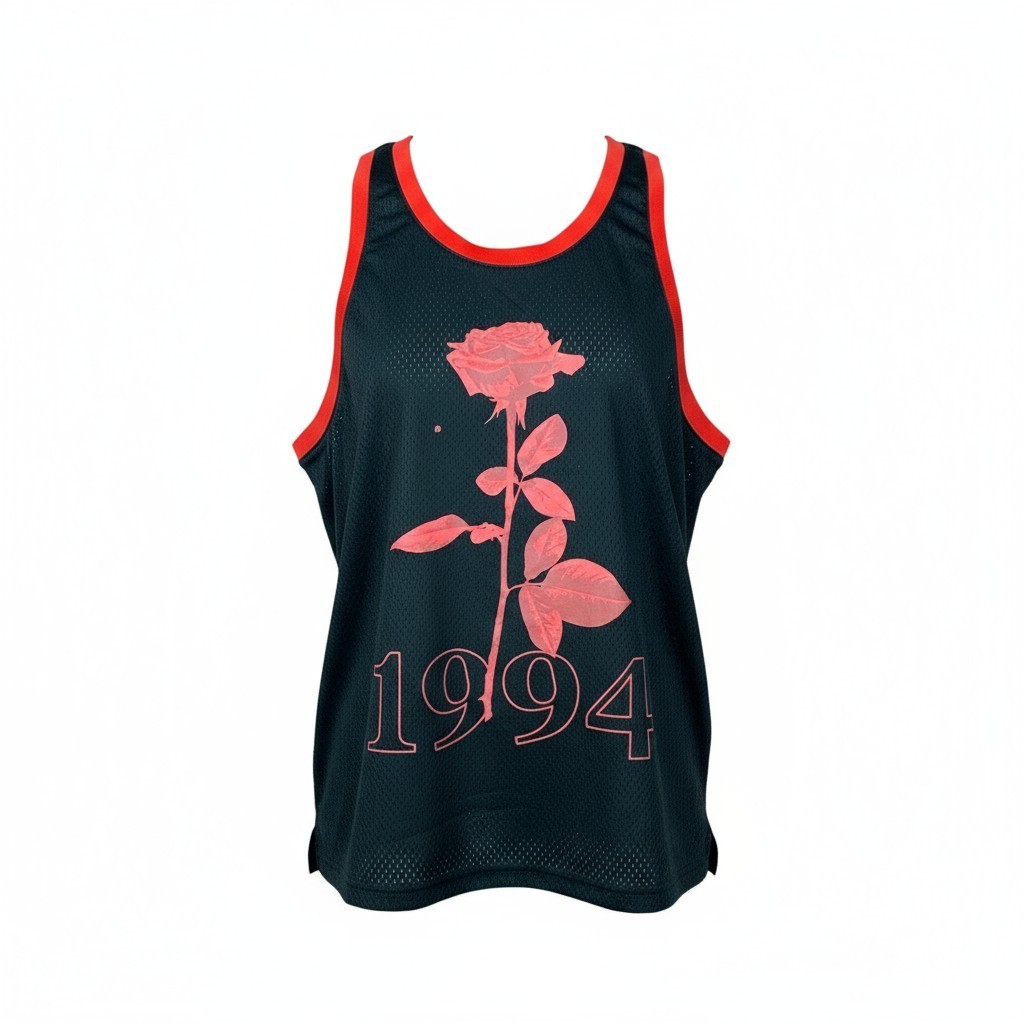Forever 21 1994 Rose World Wide Scoop Neck Sleeveless Black Tank Top Size Medium