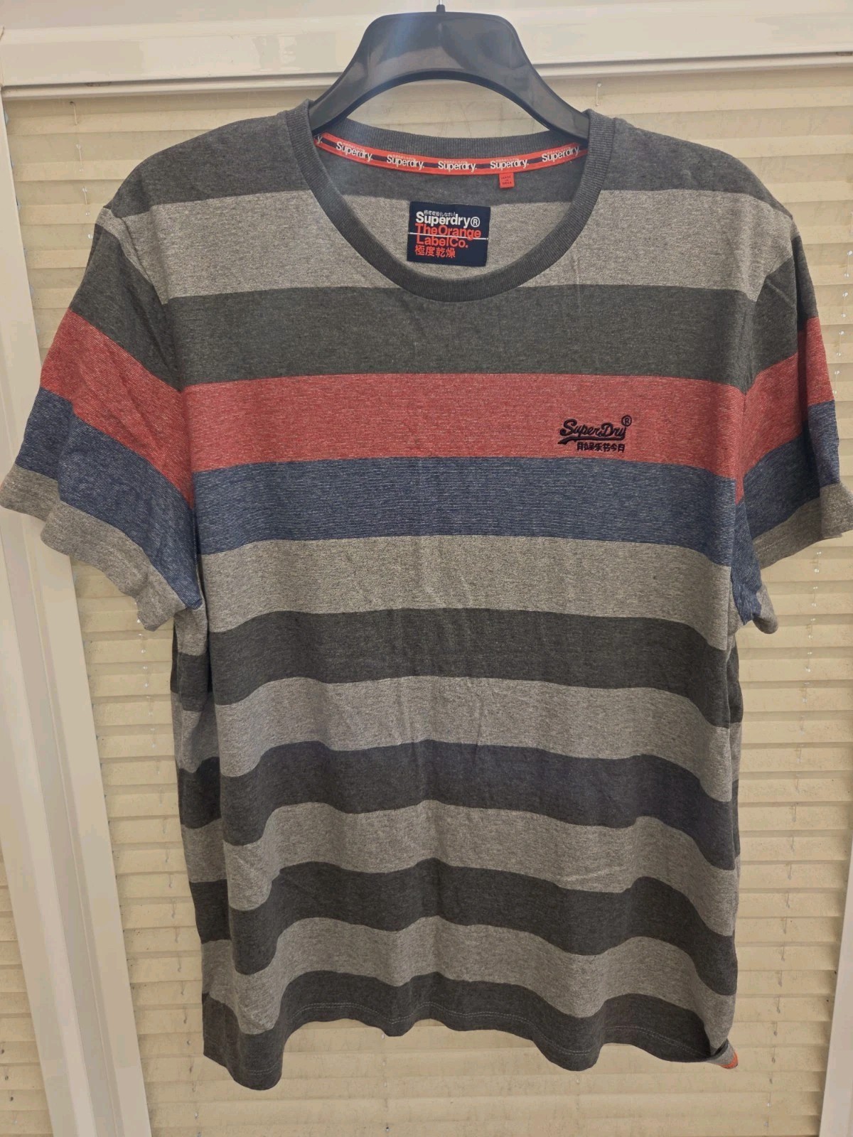Men’s 3XL XXXL Superdry Multicoloured T-Shirt Blue Chest Logo. Good Clean Cond.