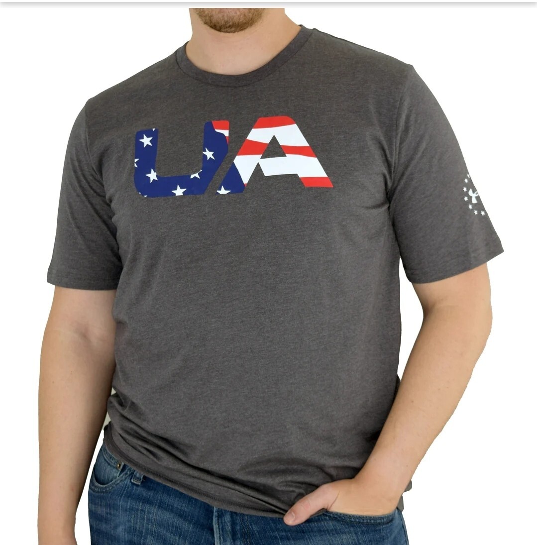 Under Armour Men’s UA Freedom Big Flag USA T-Shirt, Graphite, Sz. Small