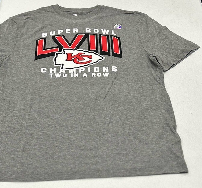 Fanatics Men’s Champions Two in a Row Short Sleeve T-Shirt, Gray, L
