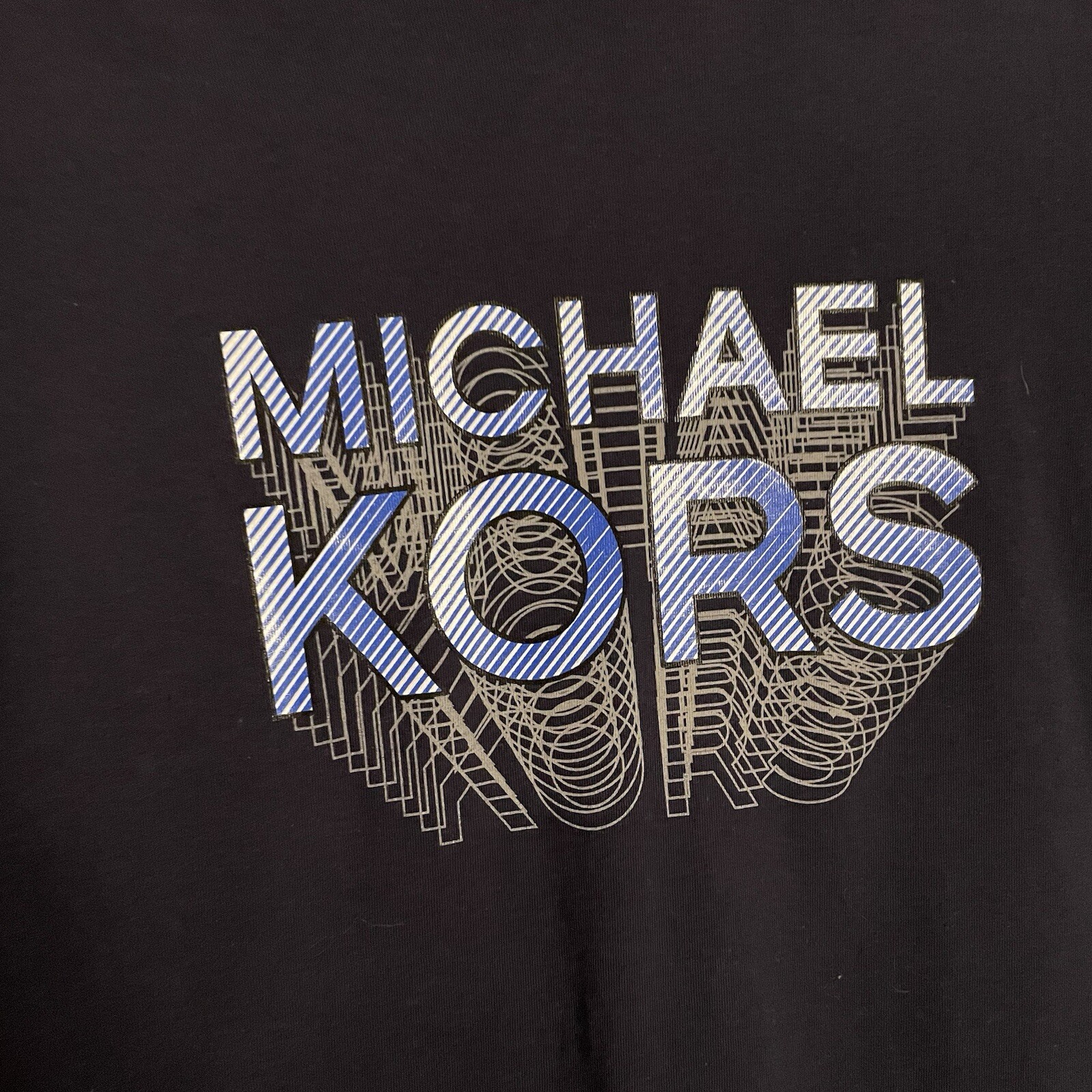 Michael Kors Men’s SZ S Midnight Navy Blue Graphic Short Sleeve T-Shirt NWT