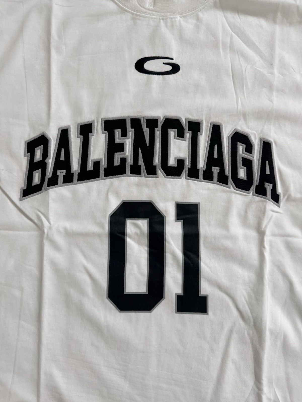 AUTH NWT Balenciaga Mens Oversized Basketball T Shirt White