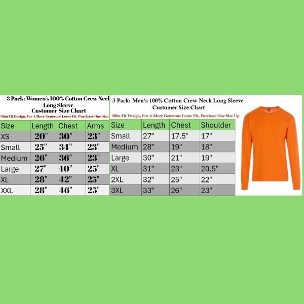 6 Pack: Long Sleeve High Visibility NON ANSI Hi VIS T-Shirt Safety Orange Shirts