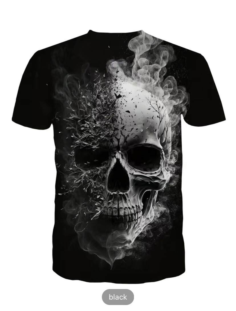 Y2k Graphic Tshirt Skull Skeleton M(38) Streetwear Skater Gorpcore Gothic Biker