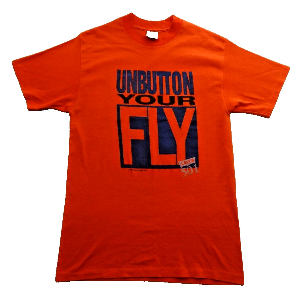 Levi’s 501 Delta L Unbutton Your Fly 1990 90s Single Stitch 50/50 Tee T-Shirt