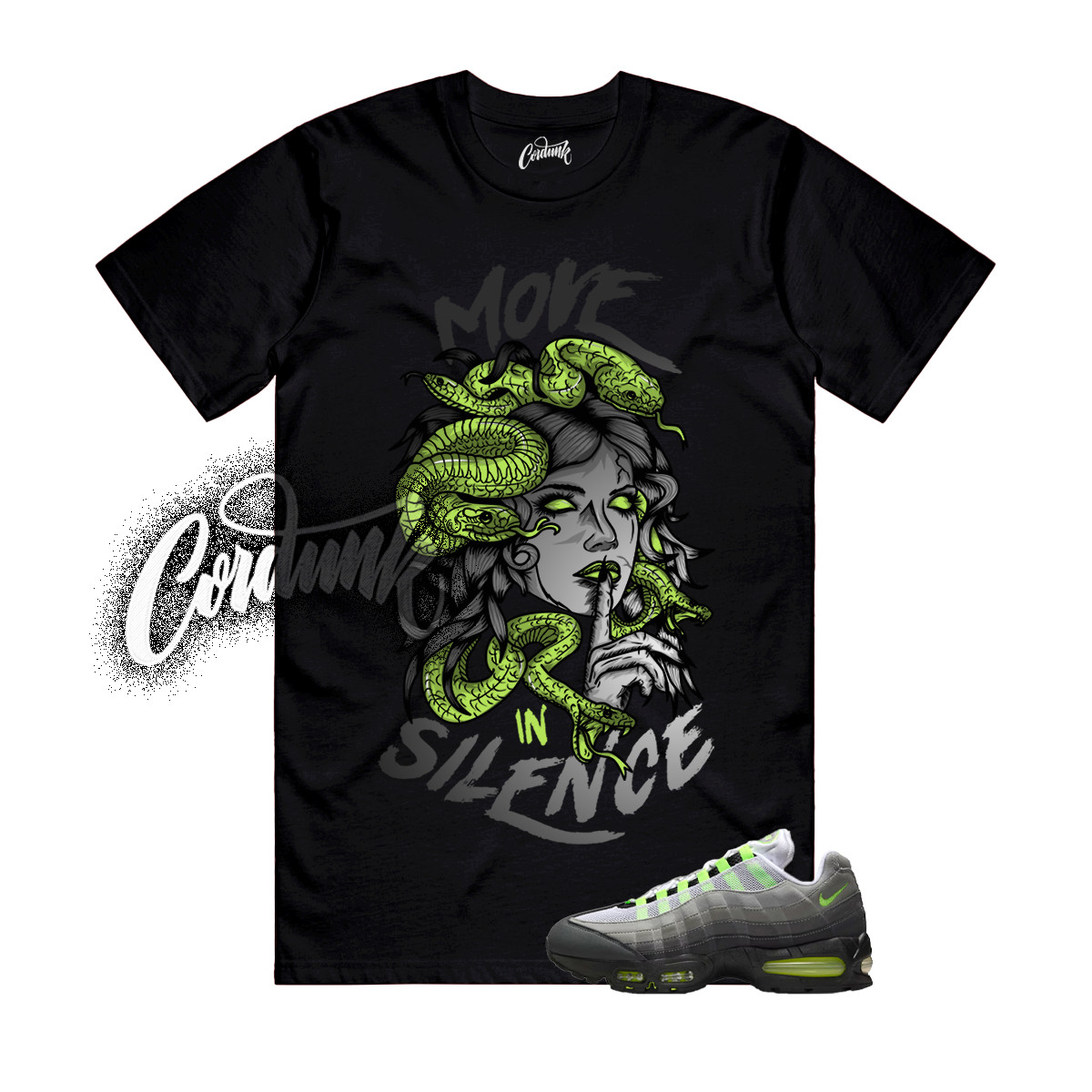Air Max 95 Big Bubble Neon Black Yellow Cool Grey 2025 T Shirt Match MIS