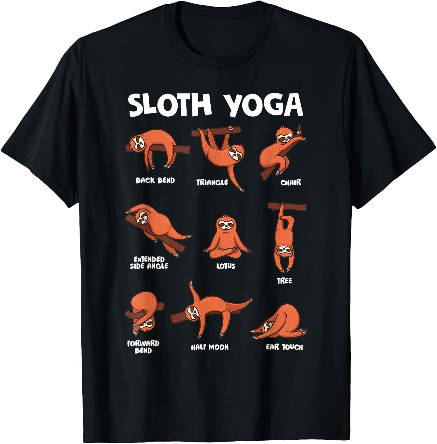 Sloth Yoga Shirt Exercise Stretch Workout Yoga Meditation T-Shirt