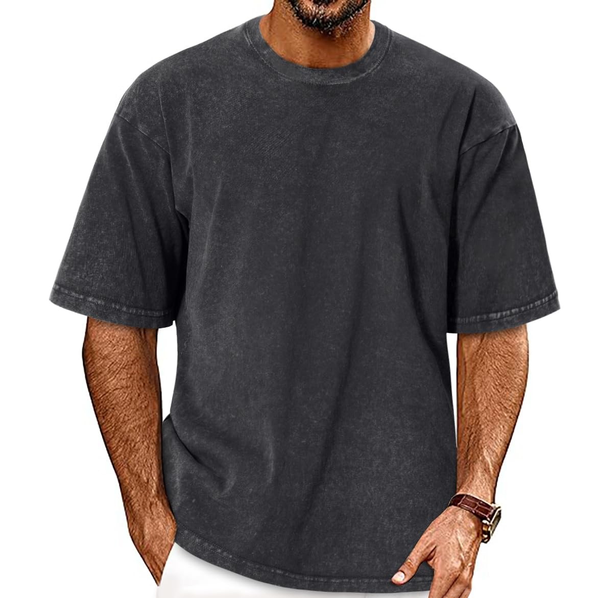 Oversized Tshirts for Men Short Sleeve Vintage Washed Basic Loose Tees 2026