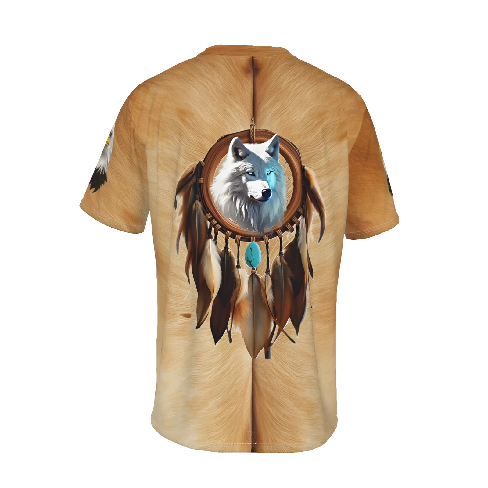 Native American Indian Wolf T-shirt/Dreamcatcher/Men/Women, Front & Back Print