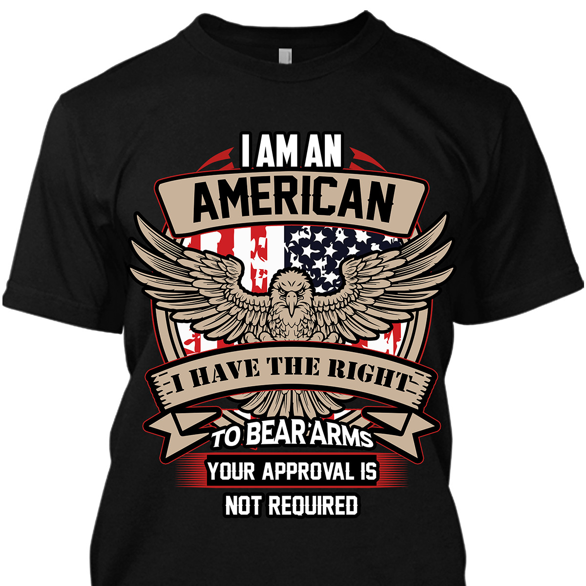 Mens American Flag Defend The Second Gun Rights Pro-Gun Patriotic T-shirt USA US