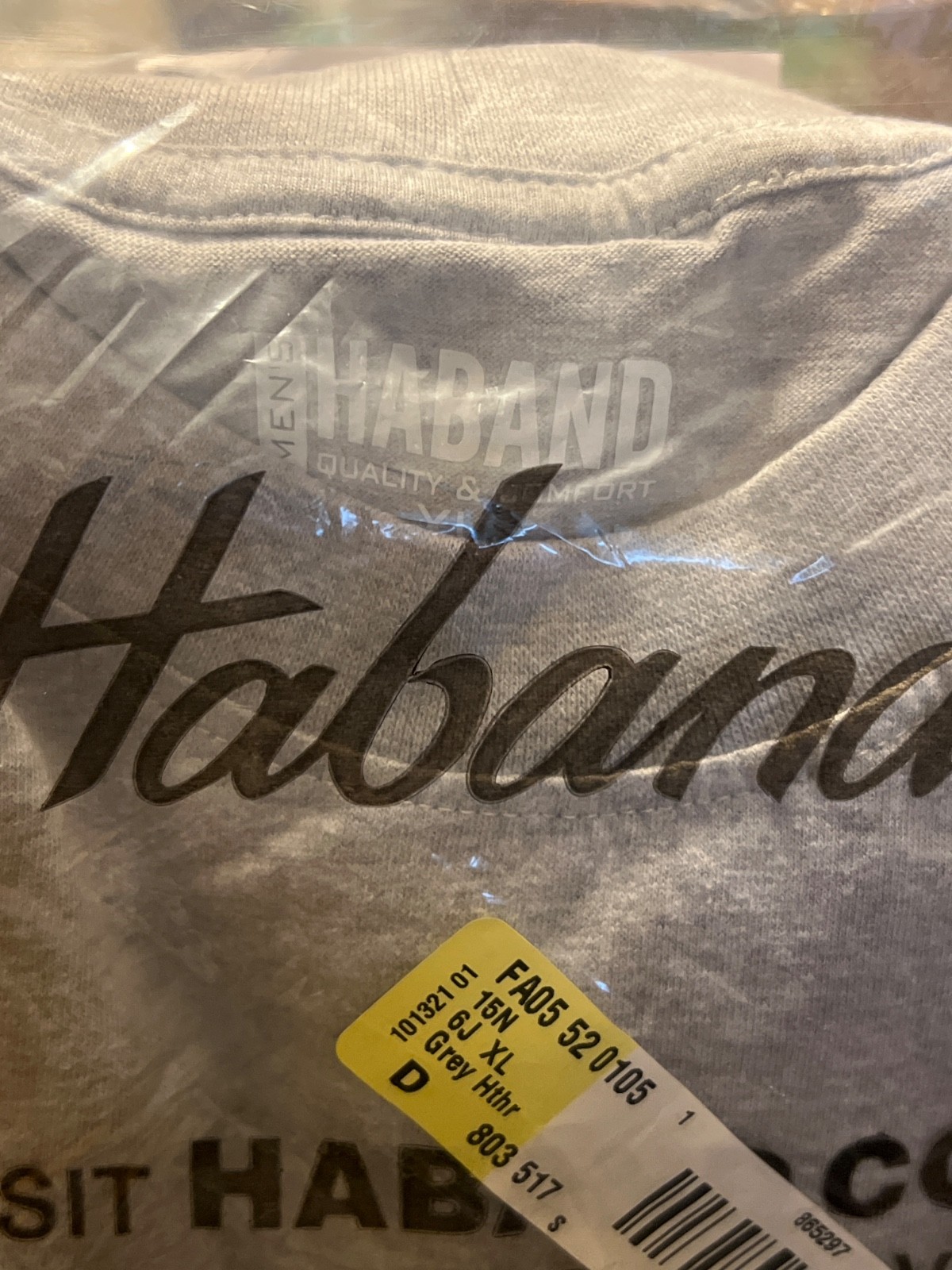 Haband Men’s Quality & Comfort Pocket T Shirt Grey Short Sleeve Crew Neck XL