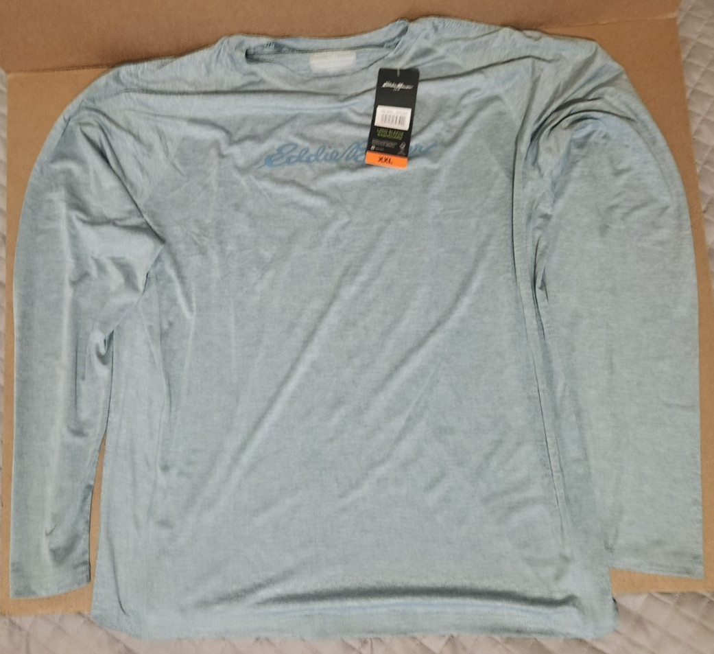 2 EDDIE BAUER SWIM long sleeve RASHGUARD shirts, XXL, NEW WITH TAGS