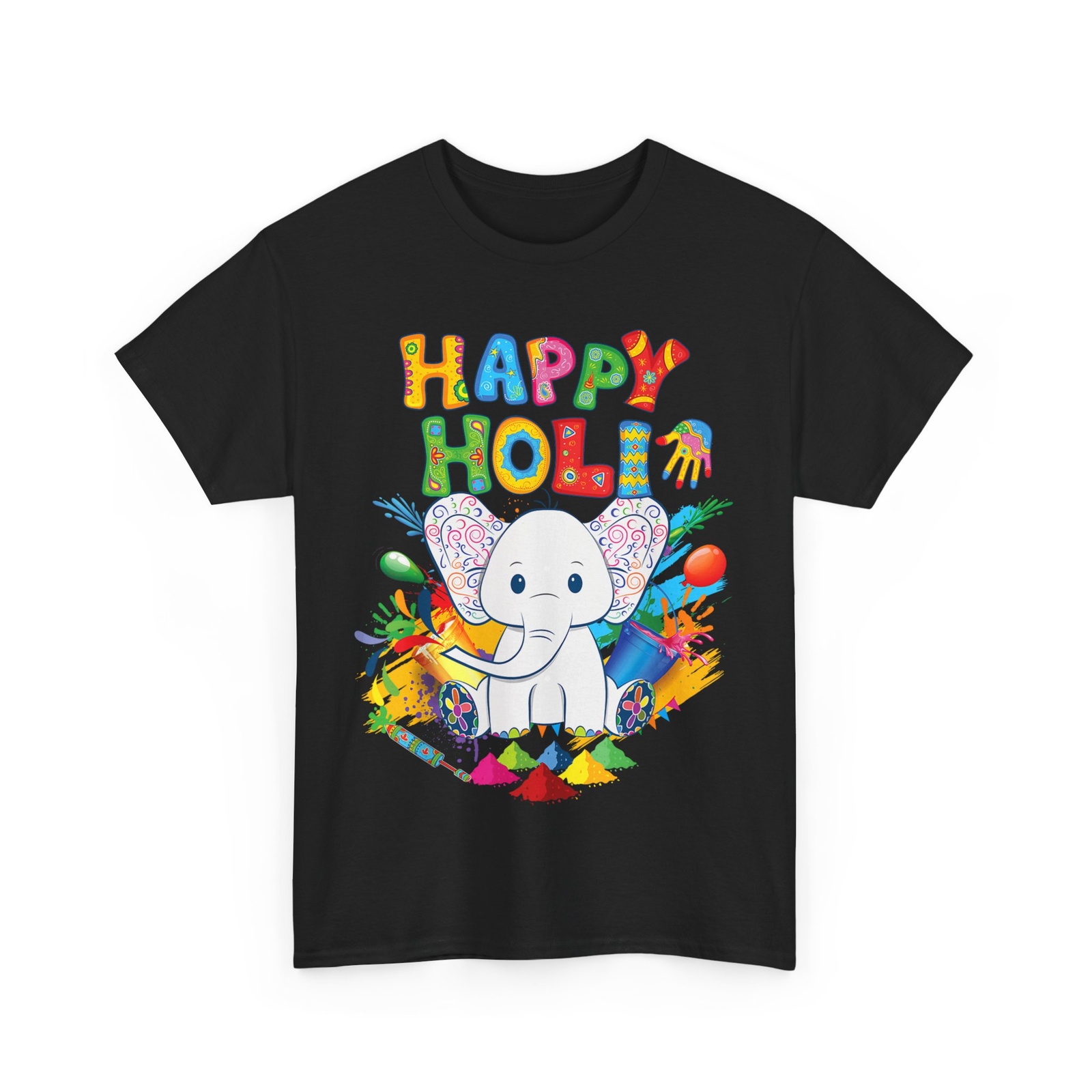 Happy Holi Festival India Color Elephant Cute T-shirt