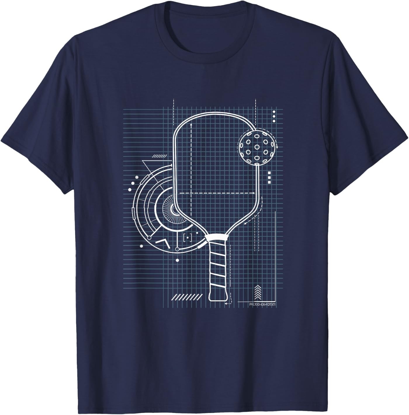 Pickleball Blueprint Patent Style Paddle Technical Graphic Unisex T-Shirt