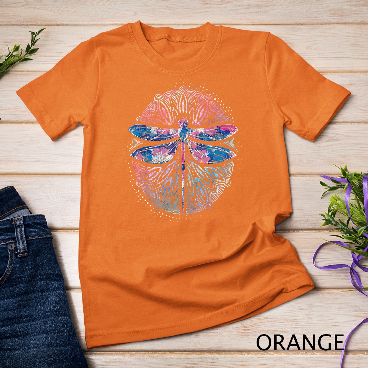 Dragonfly Yoga Meditation Prana Sacred Geometry Mandala T-Shirt Unisex T-shirt