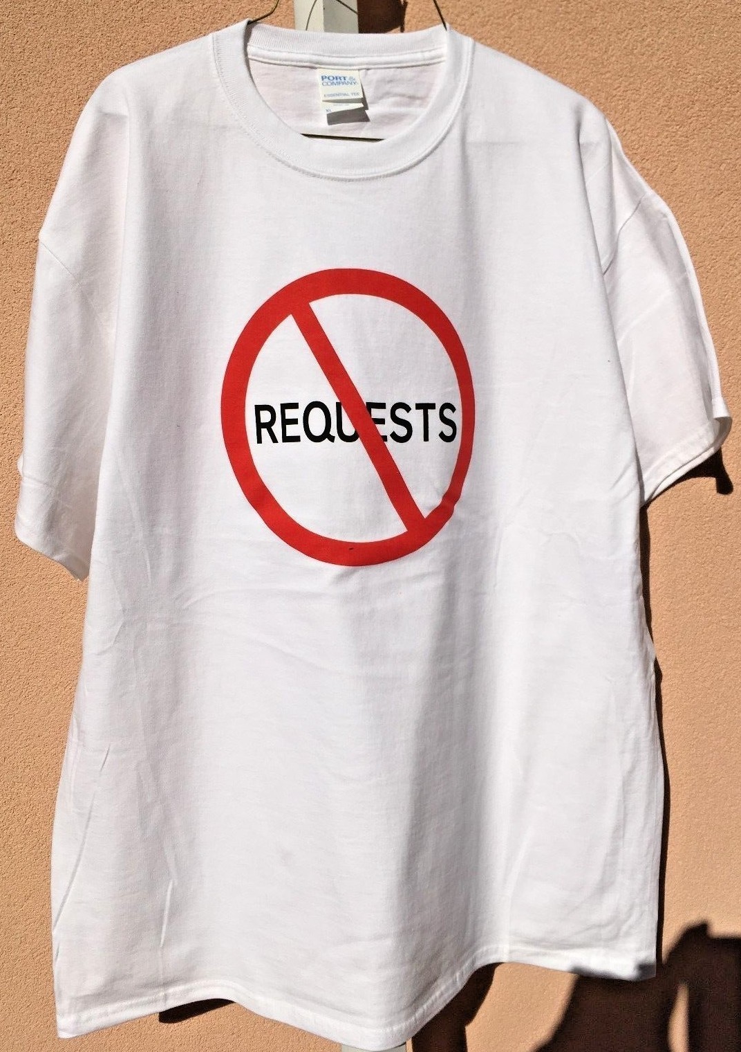 Awsome NO REQUESTS T-Shirt Apparel for DJ’s, bands & Mom’s. Wear your attitude!
