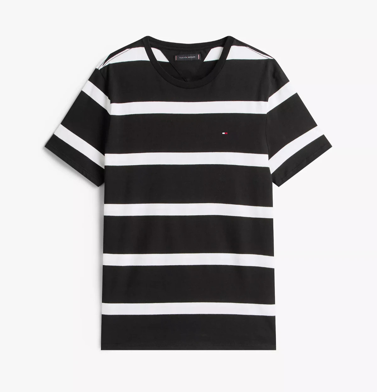 Tommy Hilfiger Men’s Regular Fit Rugby Stripe Cotton Jersey Crewneck T-Shirt Tee