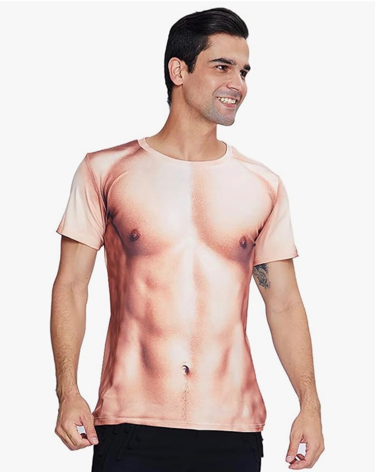 NWT Raisevern Naked Chest Muscles Man Male short sleeve shirt MENS M XXL