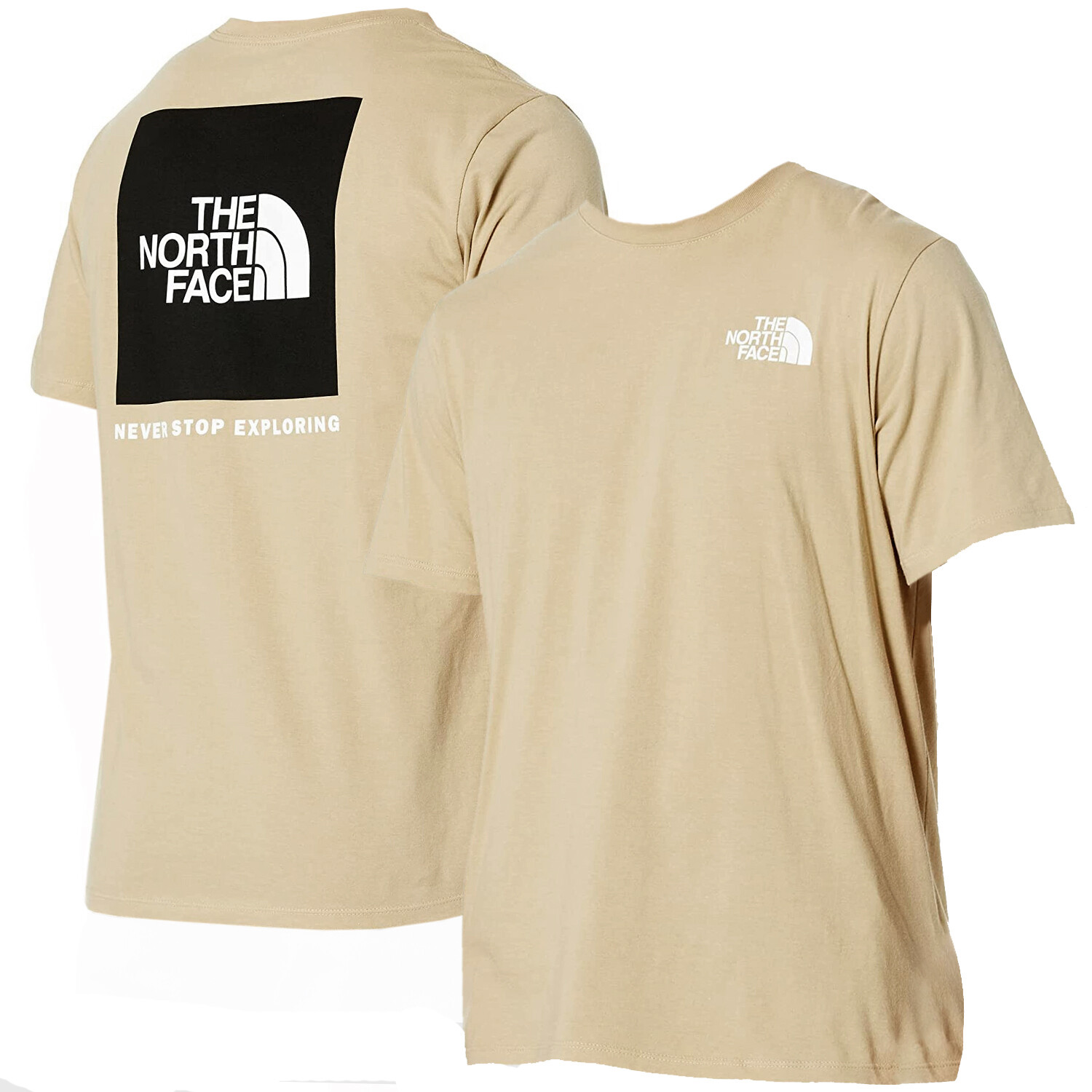 The North Face Mens Box NSE S/S Tee T-shirt – Gravel / TNF Black