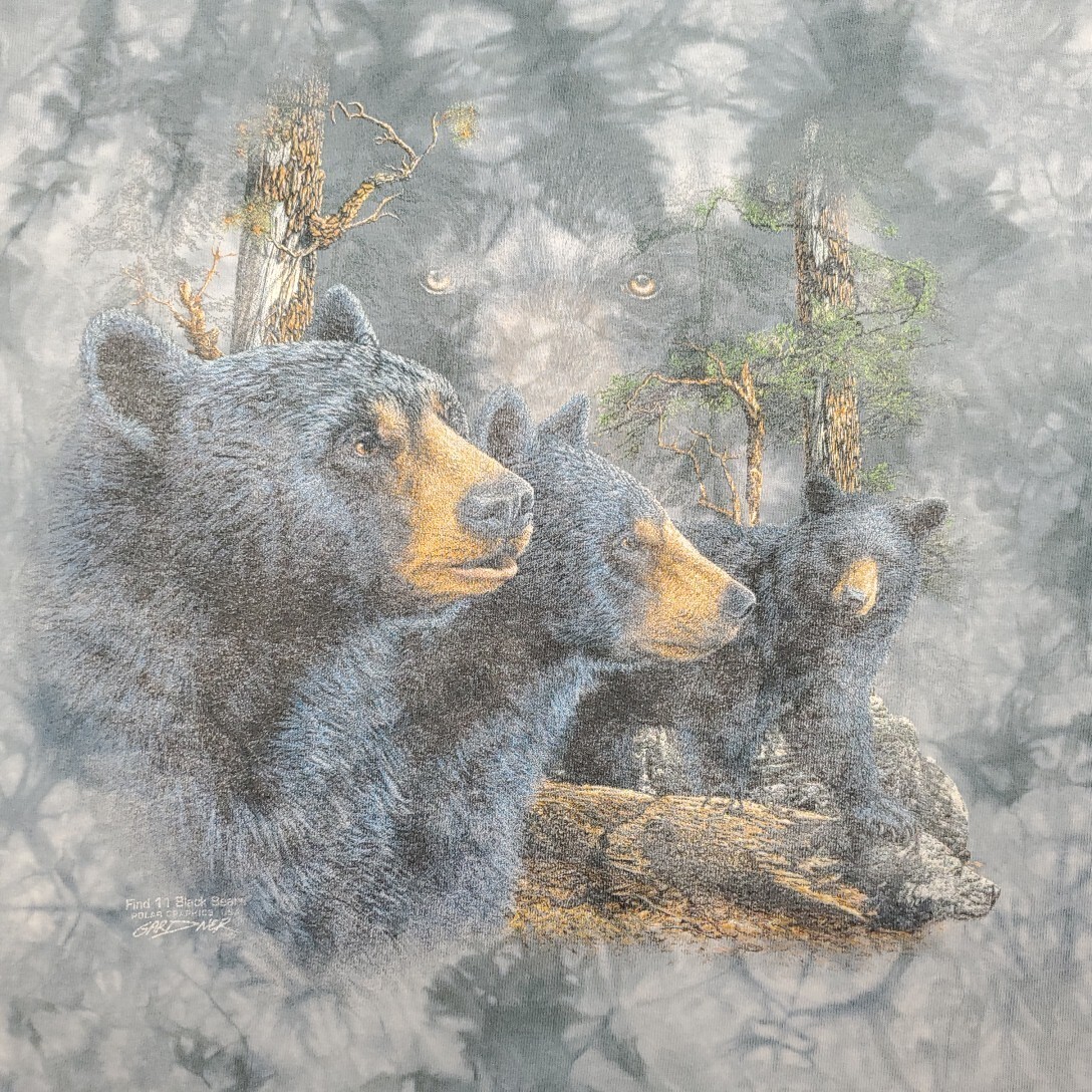 Vintage Oregon Zoo Black Bear Shirt Mens Large Multi Color Tie Dye Nature TEE