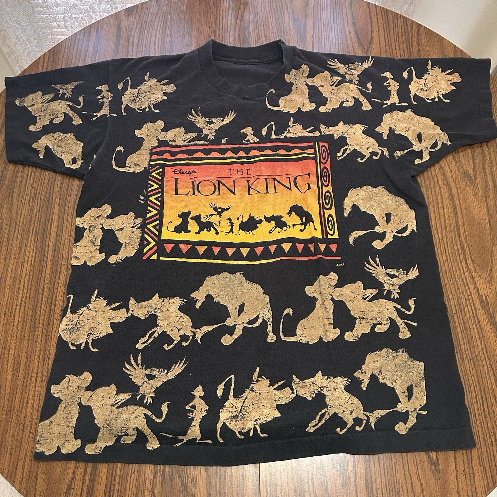 Vintage 90s The Lion King Disney Shirt Promo AOP Size XL Colorful Simba Pumbaa