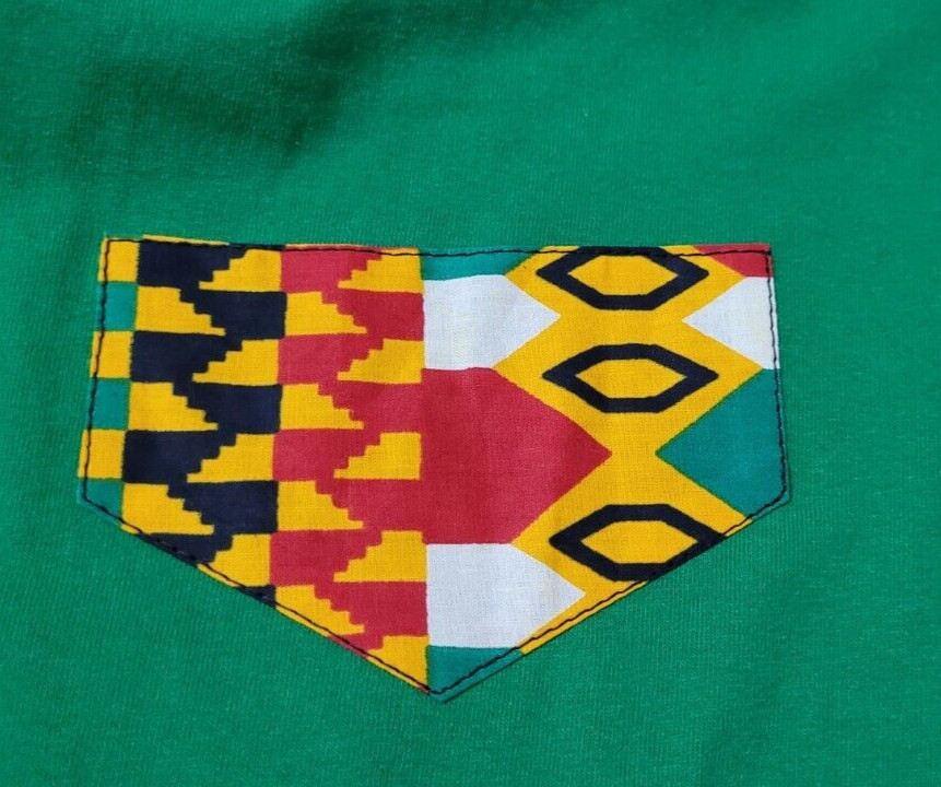 Alstyle Heavyweight Cotton Green Colorful Geometric T. Shirt Size XL EXCELLENT