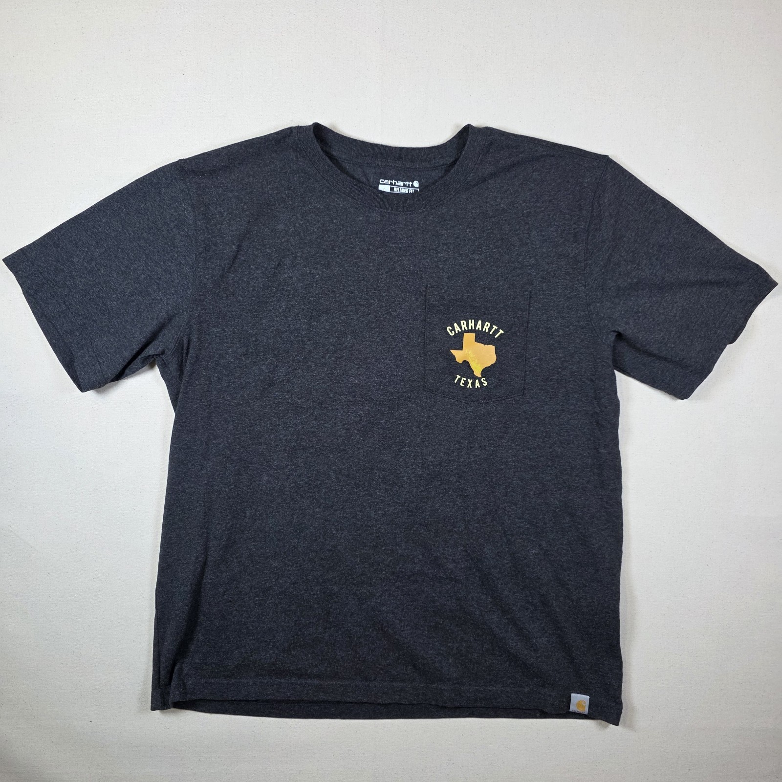 Carhartt Relaxed Fit Texas Graphic Pocket T-Shirt – Carbon Heather Gray – Large