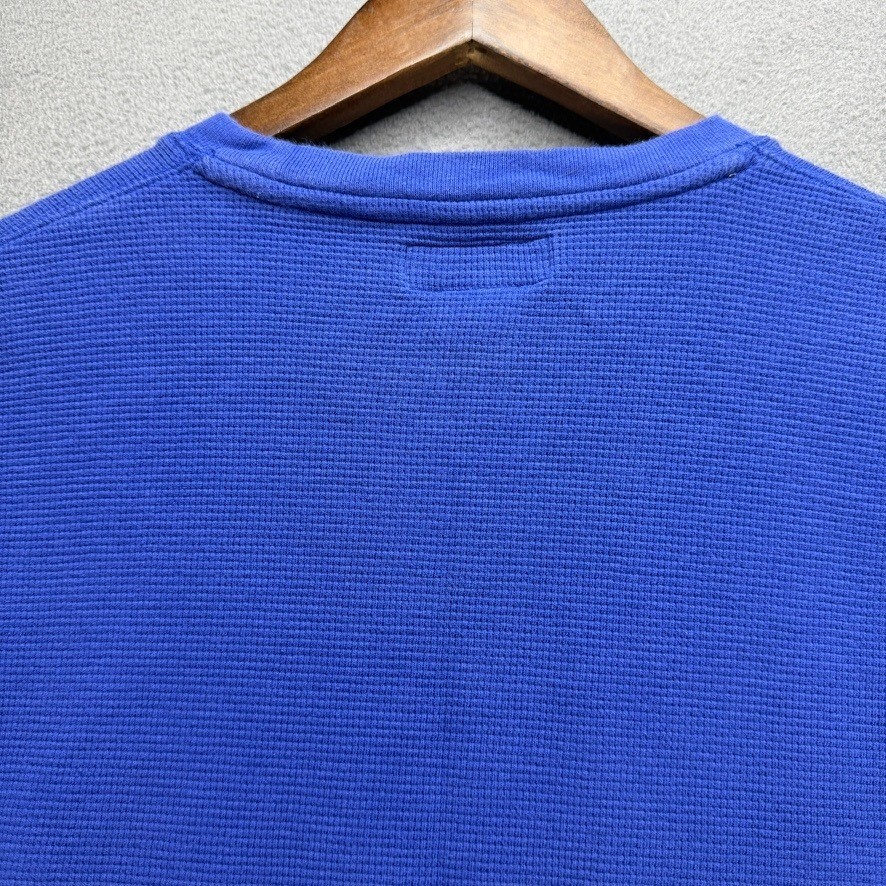 Polo Ralph Lauren Thermal Shirt Waffle Knit Regular Fit Large Blue Pony Logo