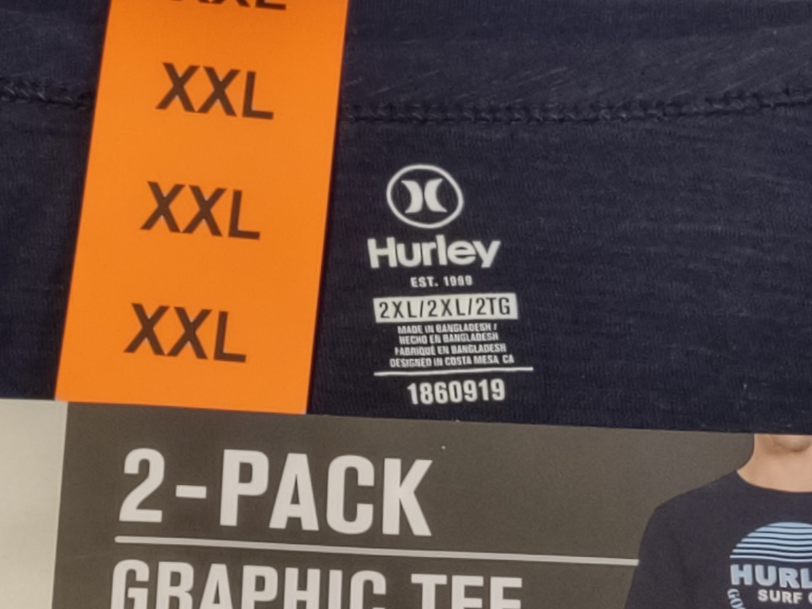 NWT – Hurley – 2 Pack Men’s Graphic Tees – Dark & Light Blue – XXL