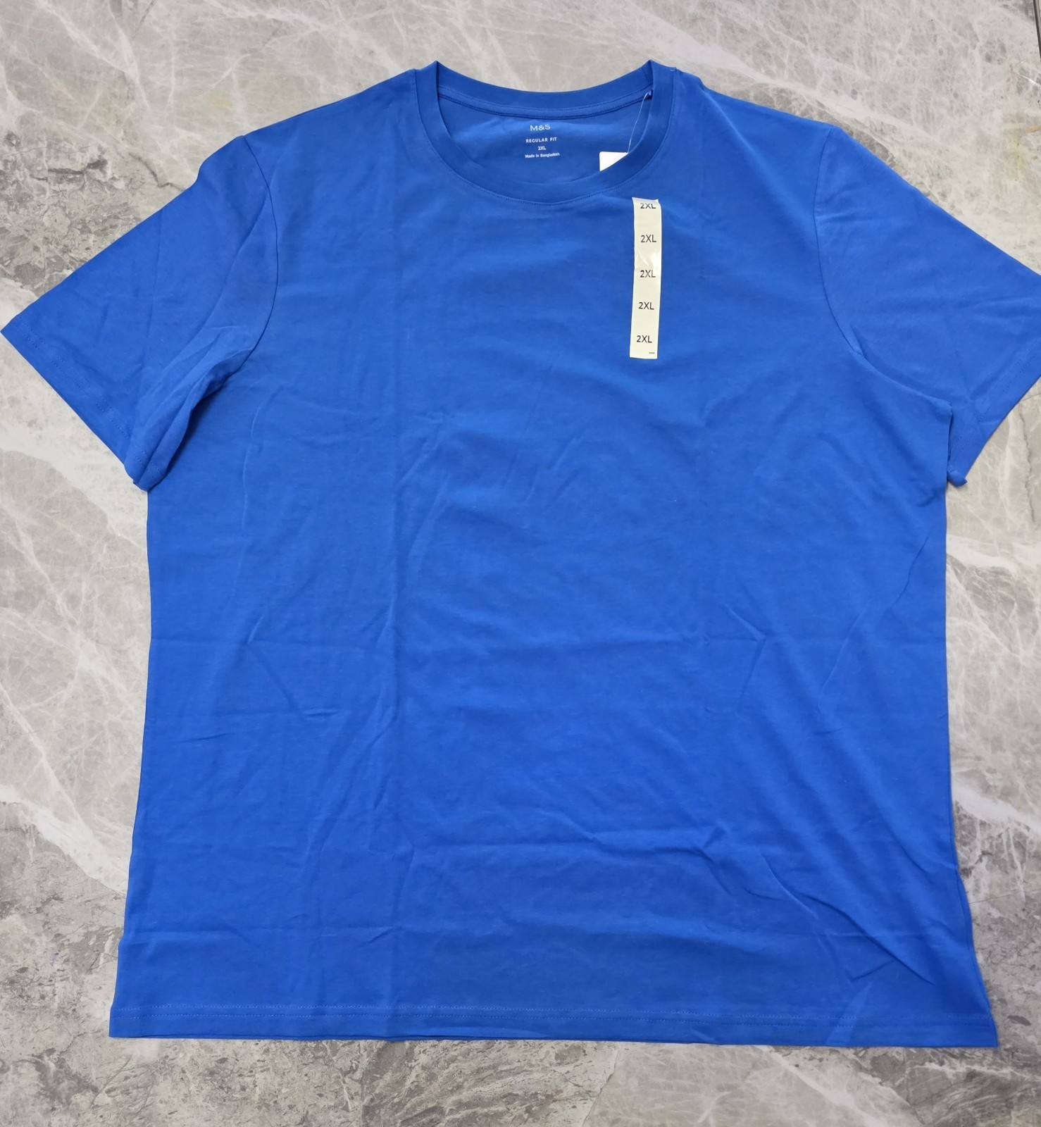 M&S Regular Fit Pure Cotton Crew Neck T-Shirt ~ LONG LENGTH ~ 2 PACK ~ Size 2XL
