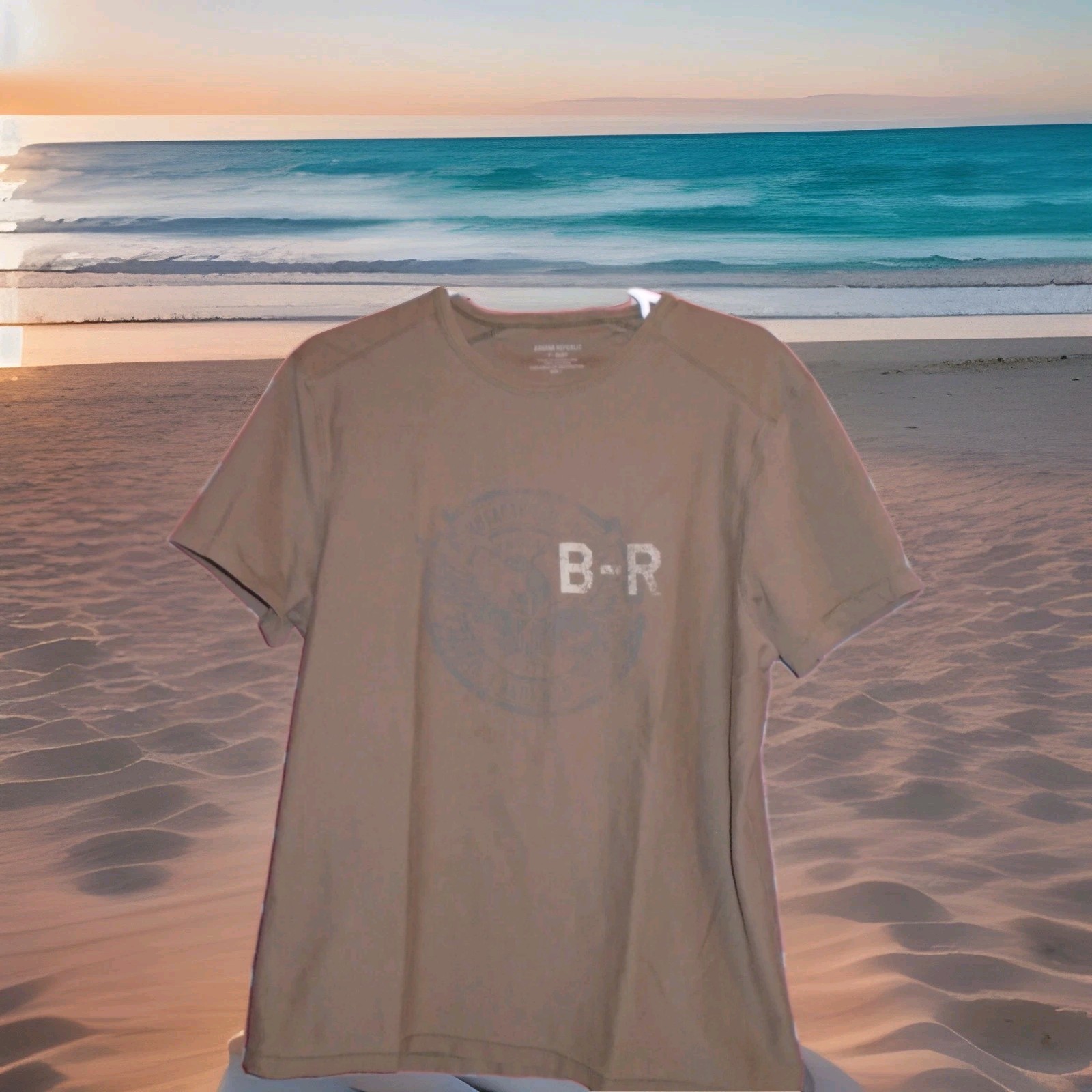 BANANA REPUBLIC MENS SOFT FEEL BROWN TSHIRT SIZE LARGE