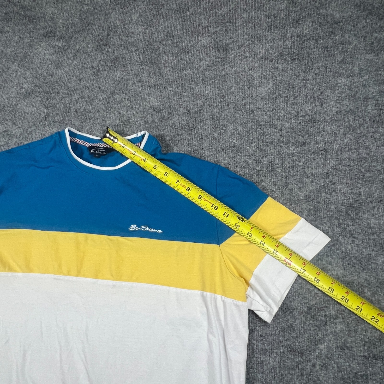 Ben Sherman Colorblock T Shirt Mens XL Multicolor Cotton Stretch Short Sleeve
