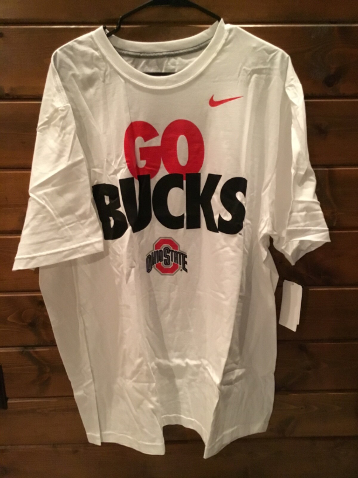 Ohio State Buckeyes “GO BUCKS w/Logo” White NIKE 3x Short Sleeve T-Shirt NWT