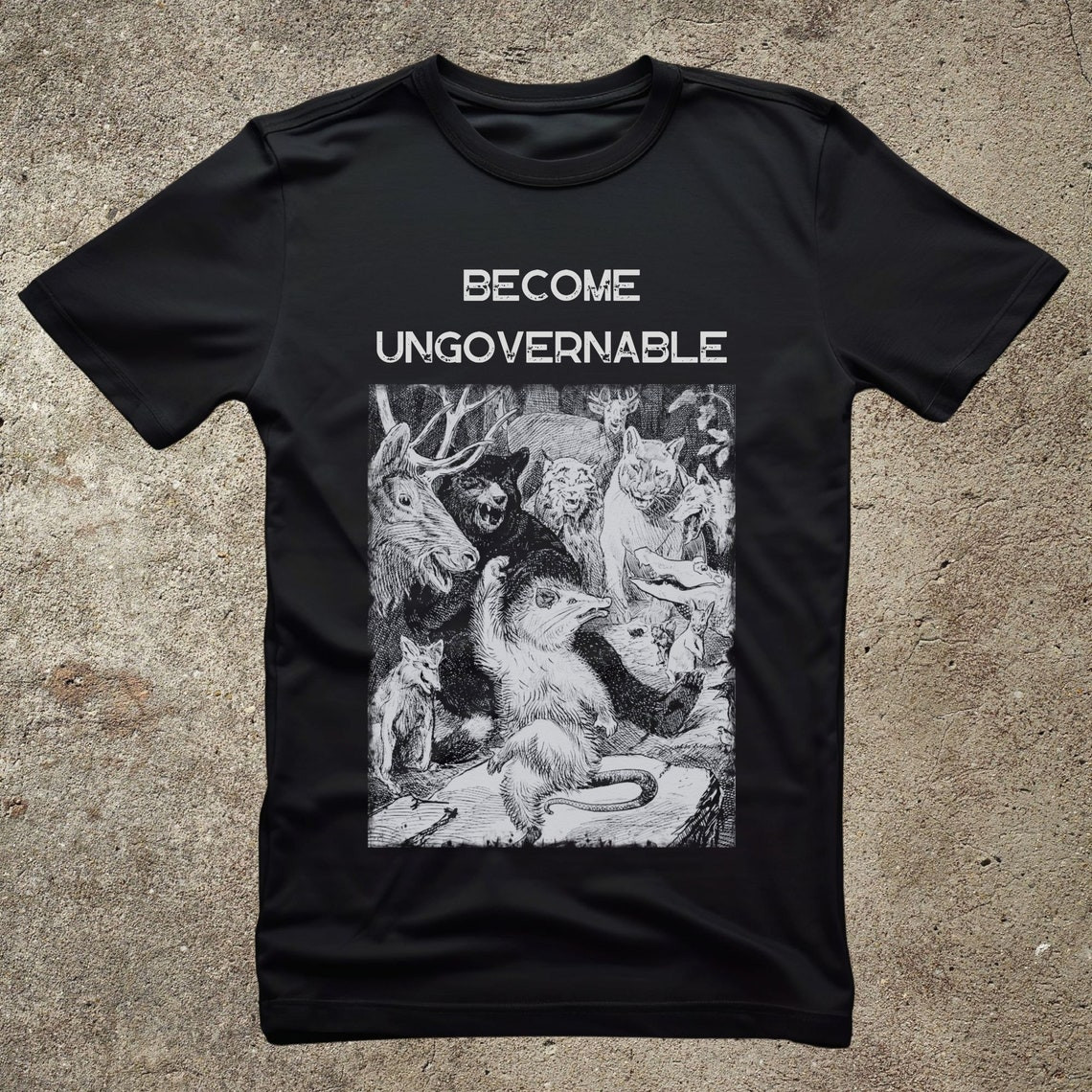 Become Ungovernable Funny Anarchist Tee, Dancing Forest Animals UNISEX SHIRT