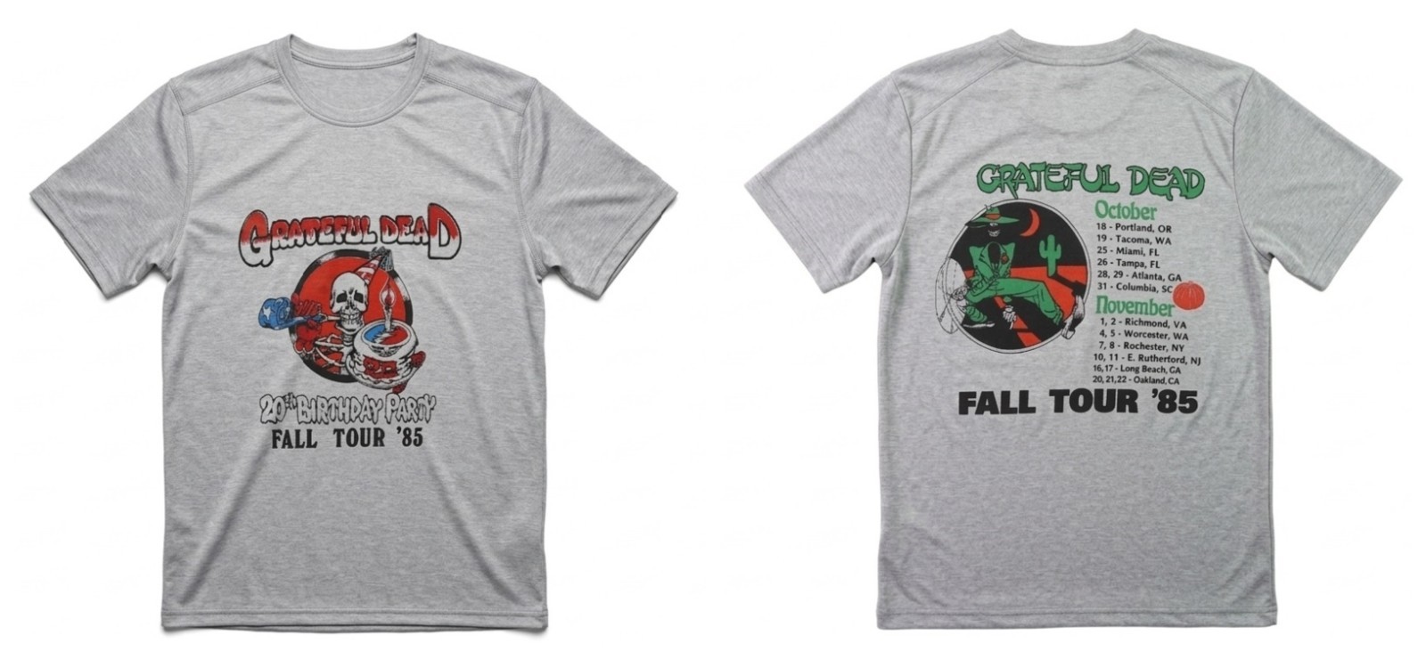 80s 1985 GRATEFUL DEAD 20th Anniversary Birthday TShirt Sport Grey 2 side BTH115